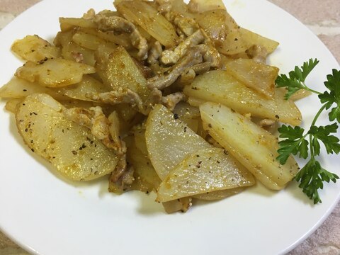 じゃが芋と豚肉のカレー炒め♪